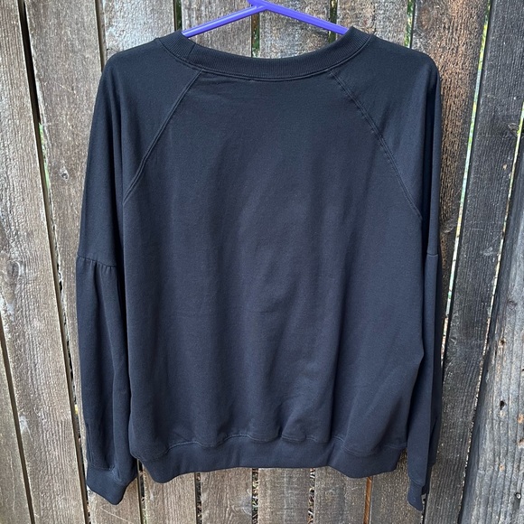 Sofia Vergara Embroidered Evil Eye Drop Shoulder Sweatshirt NWT In Black Sz L - Picture 7 of 13